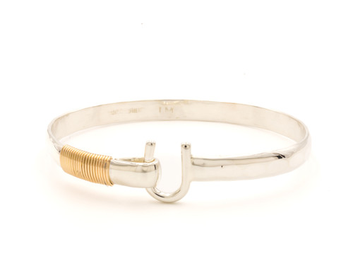 St. Croix Hook Bracelet, Silver & 14K Gold, 6mm - Sonya Ltd