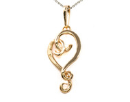 Twisted Heart Pendant, 14k