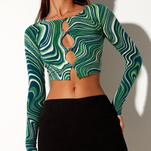 Green swirl top 