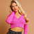 Pink Knitted Cropped Cardigan