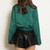 Green Collared Wrap Up Shirt