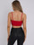 Red Frill Detail Slinky Bralet Crop Top