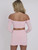 Pink Slinky Ruched Bardot Crop Top & Mini Skirt Co-ord