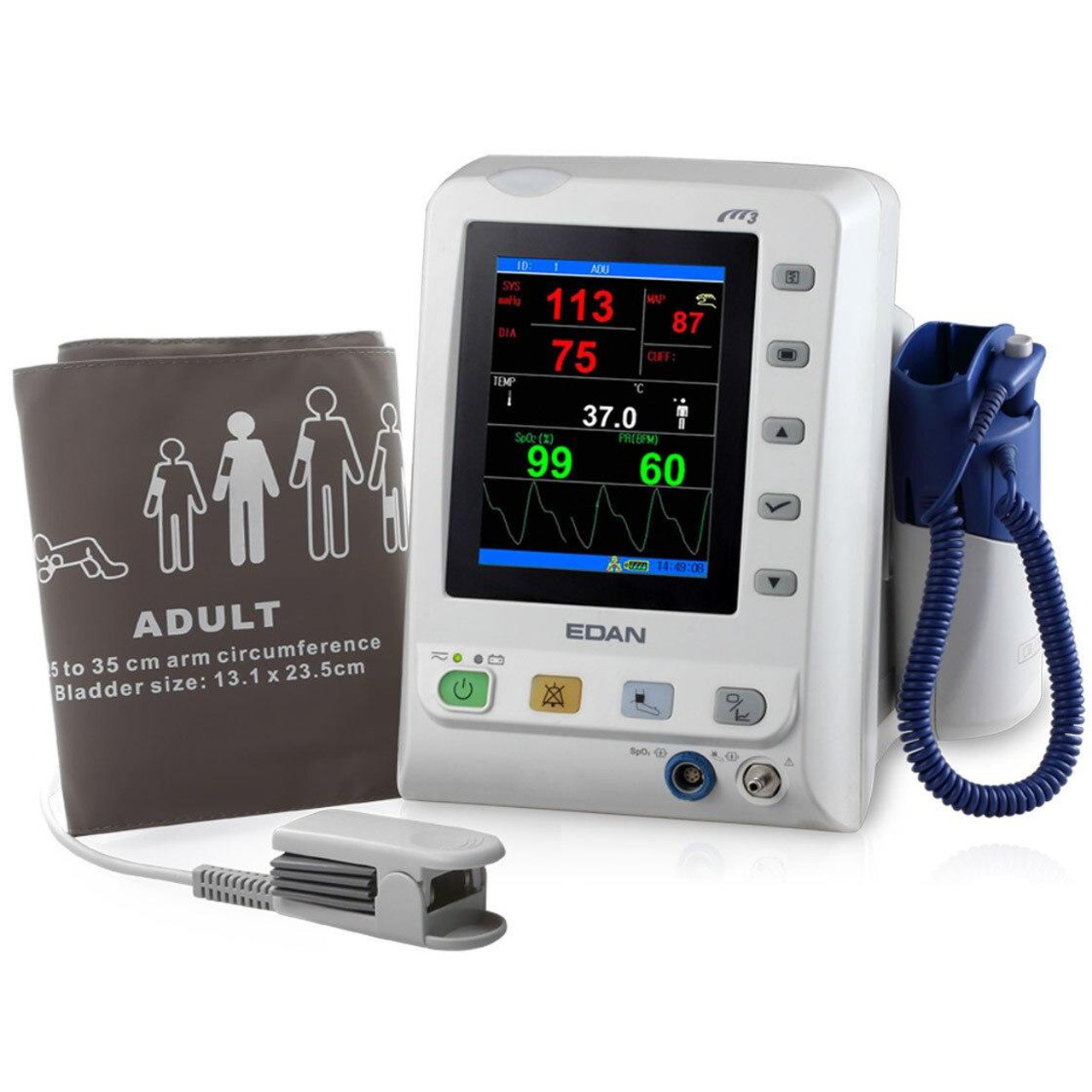 Edan Instruments Inc. M3 Vital Signs Monitor with NIBP SpO2 and Temperature  - N