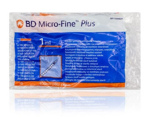 BD Micro-Fine+ U-100 Insulin Syringe Needles 1ml 30g 0.3mm 10s
