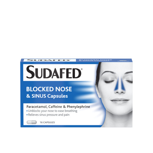 Sudafed Blocked Nose & Sinus Capsules 16 Capsules