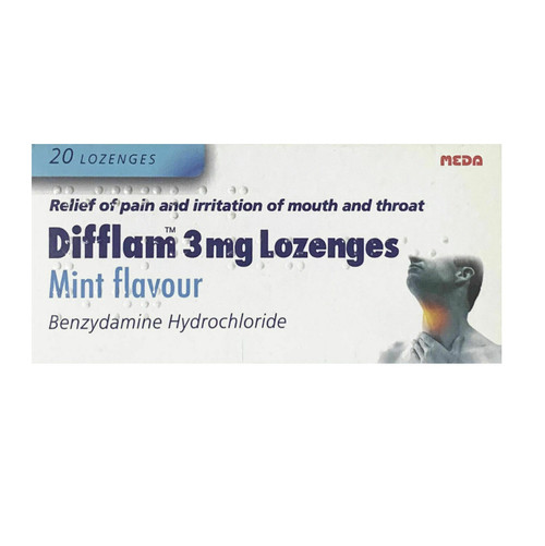 Difflam 3mg Lozenges Mint flavour 20s