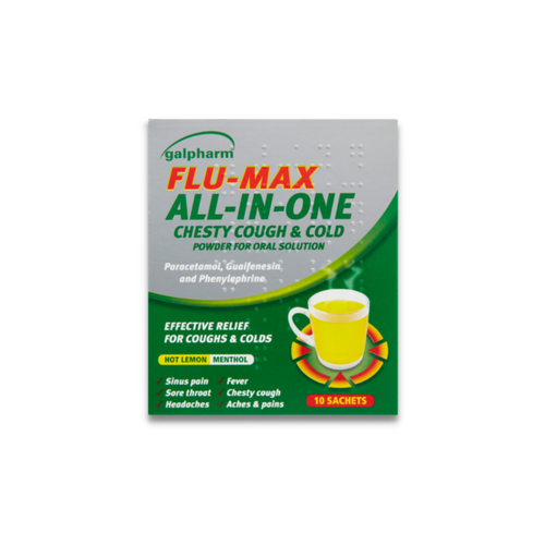 Galpharm Flu Max All-In-One Chesty Cough And Cold Powder 10S