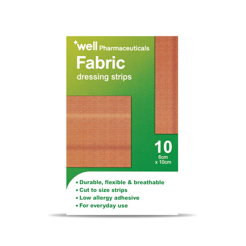 Well Fabric Dressing Strips 6 x 10cm