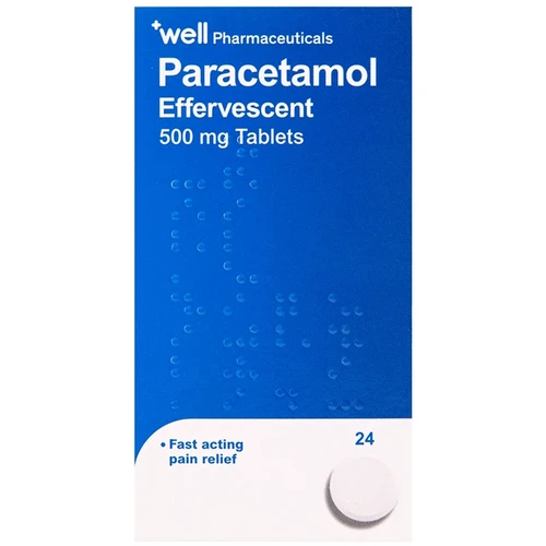 Well Pharmaceuticals Paracetamol 500mg Effervescent Tablets 24s
