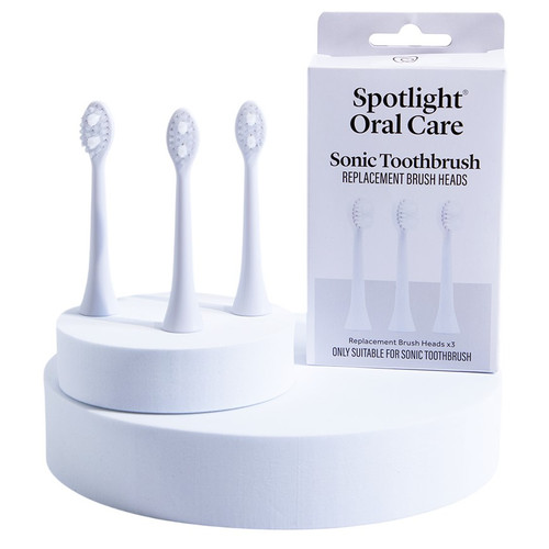 Spotlight Oral Care Sonic Toothbrush Replacement Brush Heads 3s (White)