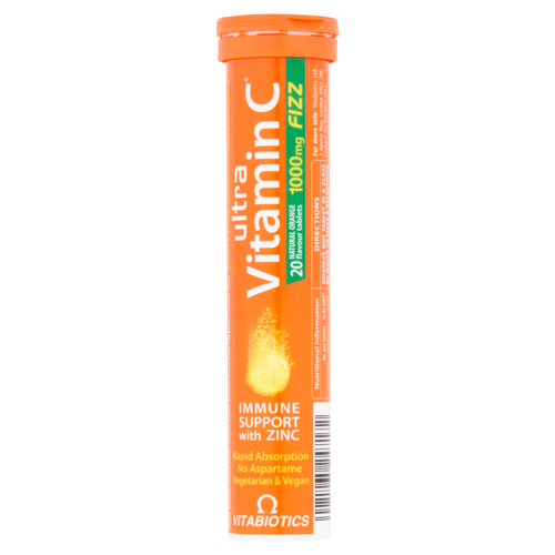 Vitabiotics Ultra Vitamin C 1000mg Fizz 20 Natural Orange Flavour Tablets