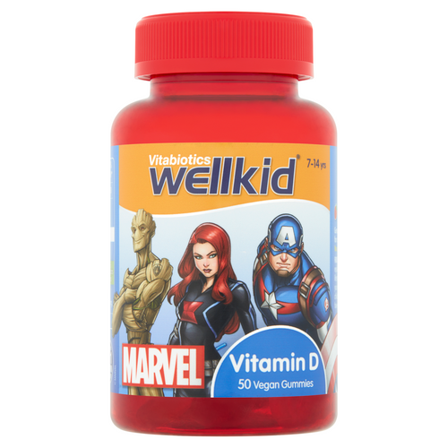 Wellkid Marvel 50 Vitamin D Vegan Gummies 7-14 Years