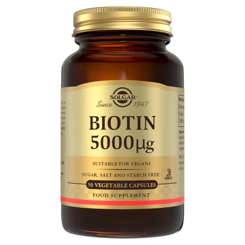 Solgar Biotin 5000mcg Vegetable Capsules 50s