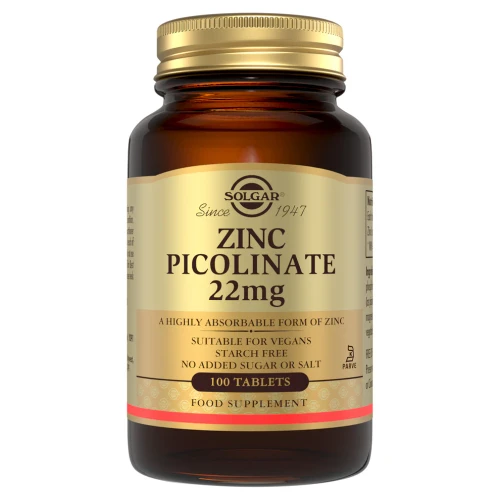 Solgar Zinc Picolinate 22mg Tablets 100s