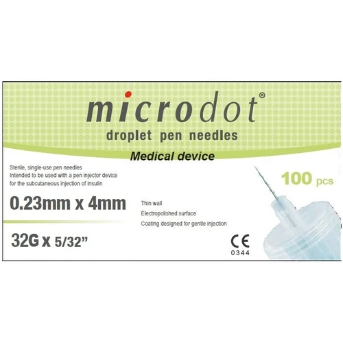Microdot Droplet Pen Needles 4mm x 32G 100s