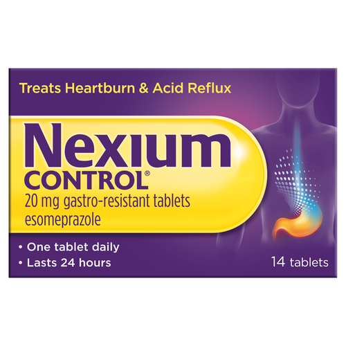 Nexium Control 20mg Gastro-Resistant Heartburn Esomeprazole 14 Tablets