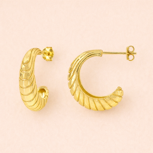 The Crescent Ridge Hoop Earrings