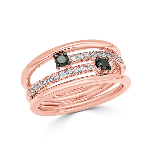 Love Story Pave/Black Diamond Coiled Ring