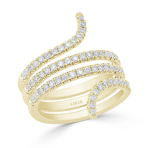 French Pave Set Double Coiled Ladies Diamond Band