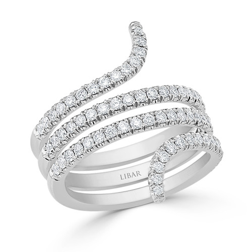 French Pave Set Double Coiled Ladies Diamond Band