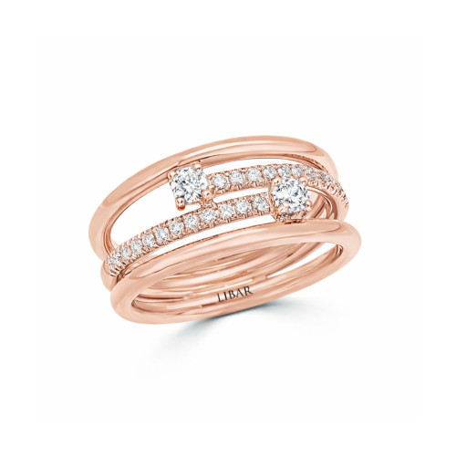 Love Story Pave White Diamond Coiled Ring
