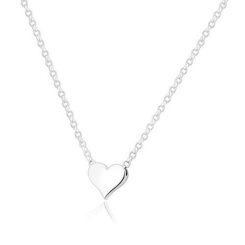 High Polish Monogram Sliding Heart Pendant And Necklace