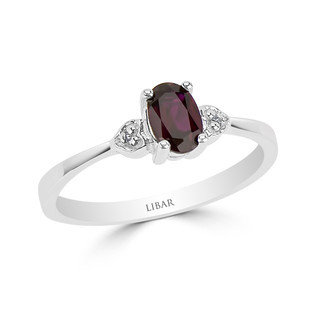 Oval Birthstone Diamond Heart Ring