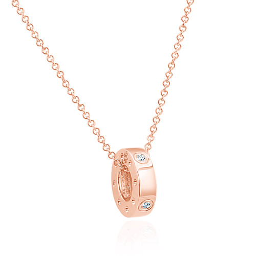 Ladies High Polish Monogram Heart Pendant Necklace