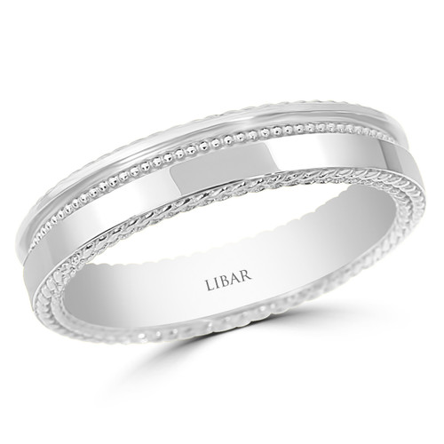 Men's Double Braided Edge and Millgrain Wedding Band