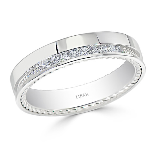 Men's Channel Set Braided Edge Diamond Band
