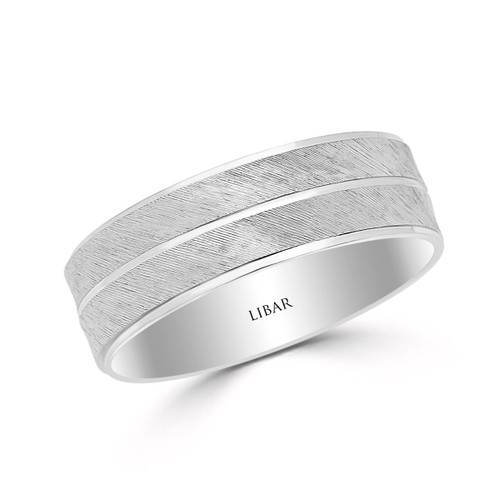 Men's Florentine Finish Flat Wedding Band Men's Florentine Finish Flat Wedding Band