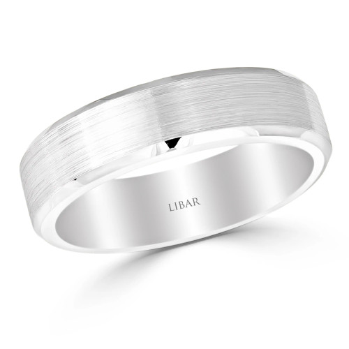 Men's Titanium Finish Beveled Edge Wedding Band