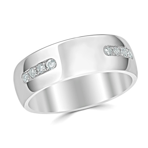 Men's Sectional Pave Set Diamond Wedding Band