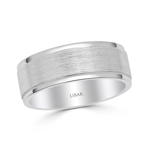 Titanium Finish Flat Edge Wedding Band