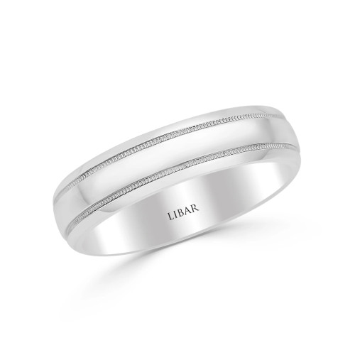 Men's Double Milgrain Wedding Band