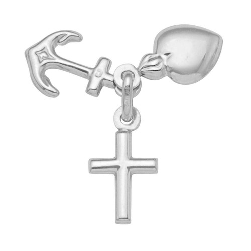 White Gold Hope, Faith & Charity Charm
