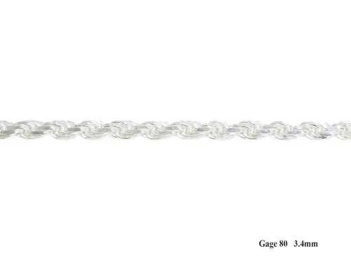 Sterling Silver Rope Chain 3.4mm
