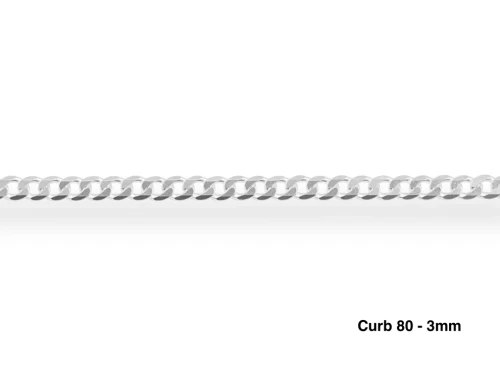 Sterling Silver Curb Chain 3.0mm