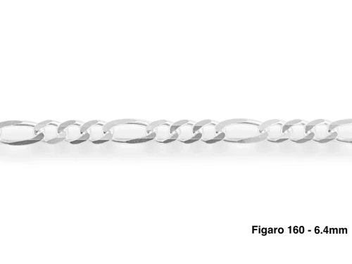 Sterling Silver Figaro Chain 6.4mm