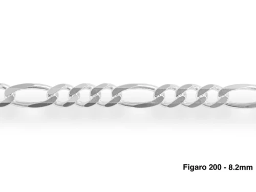 Sterling Silver Figaro Chain 8.2mm