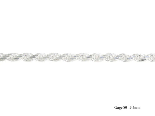 Silver Rope Chain 3.4mm