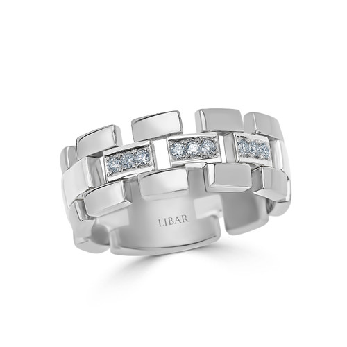 Men's Flexible Pave Set Diamond Band