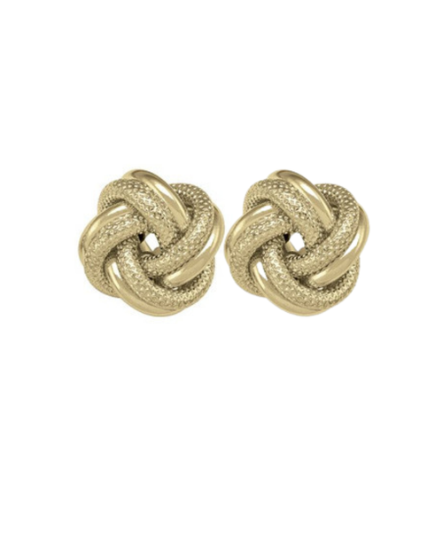 Yellow Gold Love Knot Earrings