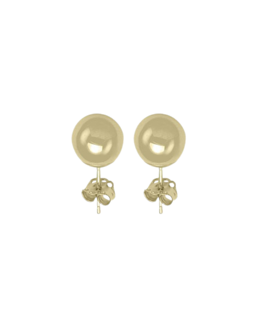 Yellow Gold High-Polish Ball Stud Earrings