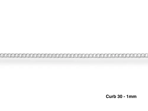 Sterling Silver Curb Chain 1mm