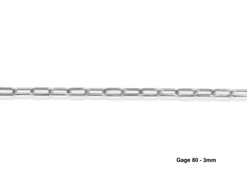 Sterling Silver Paper Clip Chain 3.0mm