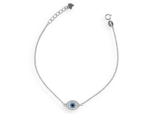Sterling Silver Azure Guardian Eye Bracelet