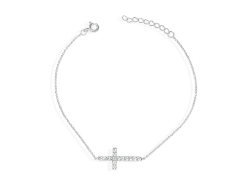 Sterling Silver Radiant Faith Cross Bracelet