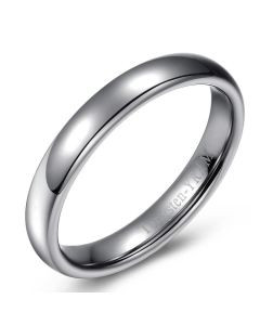 Men's high polished plain band with a dome top